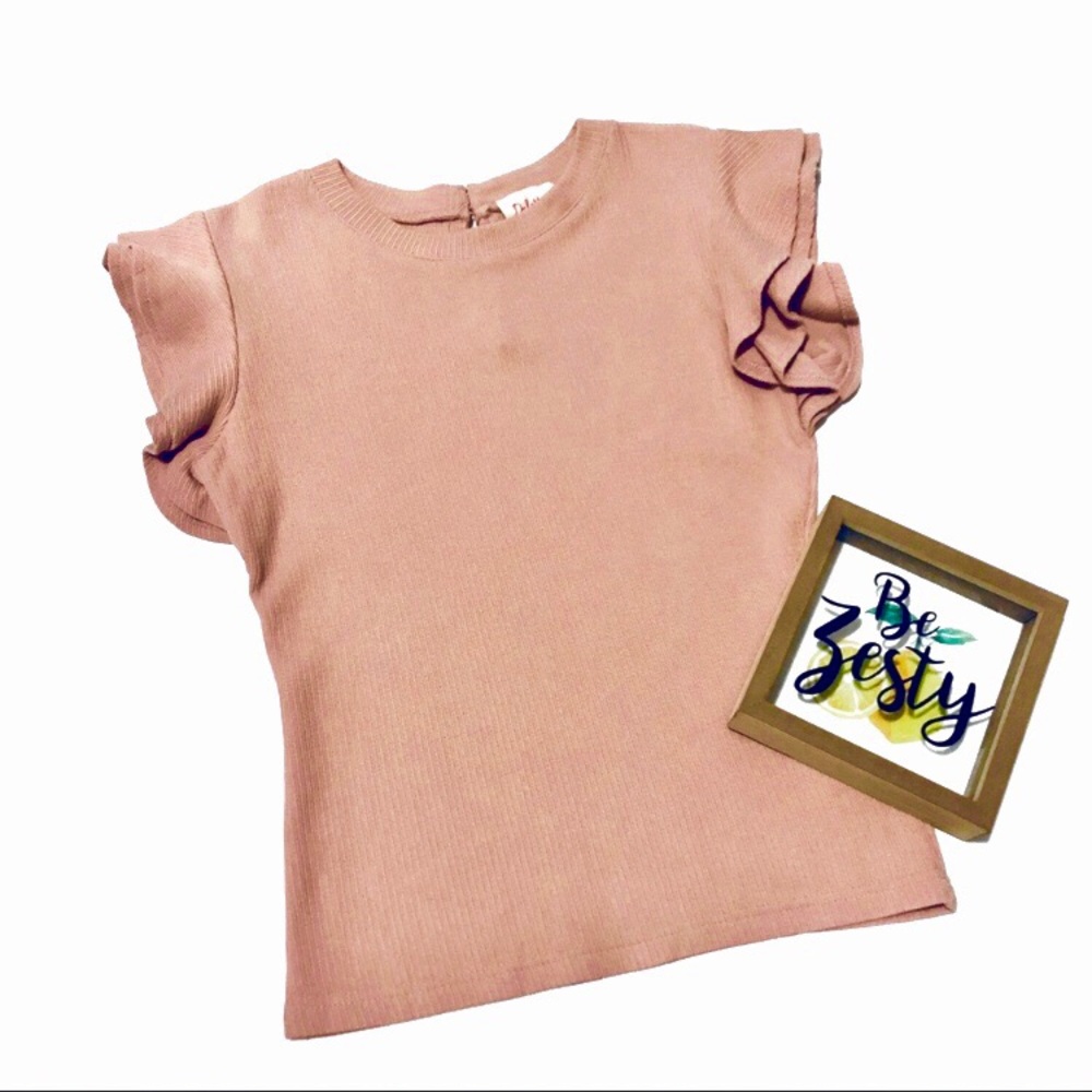 Anthropologie DELETTA January ruffle sleeve top